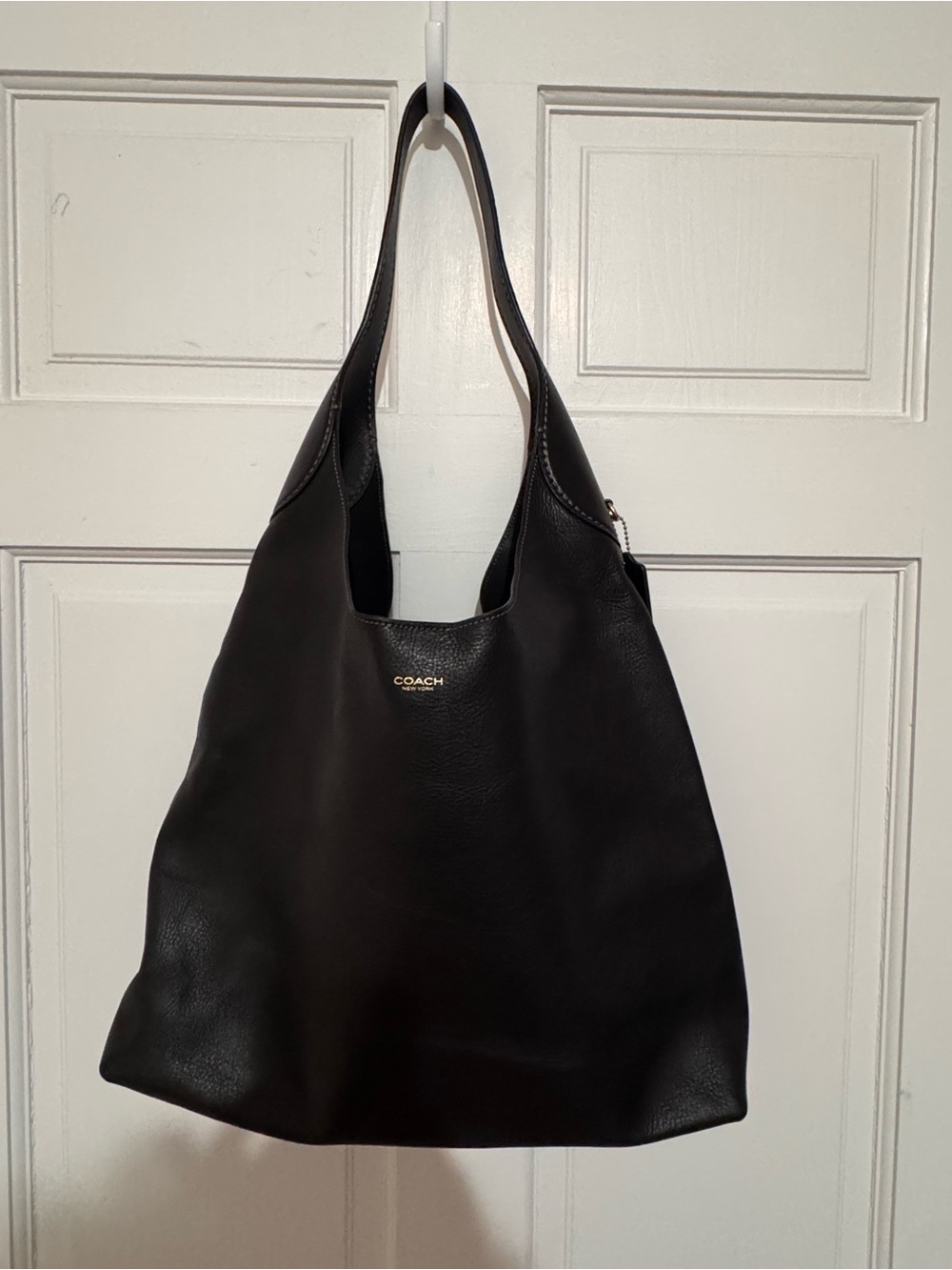 Coach Black Leather Shoulder Hobo Bag
